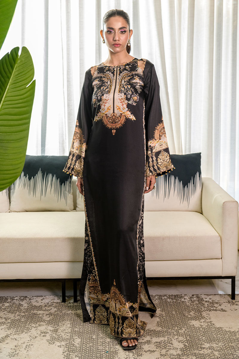 Fatima Khan | Eid Digital Silk Prints |  Black Opal