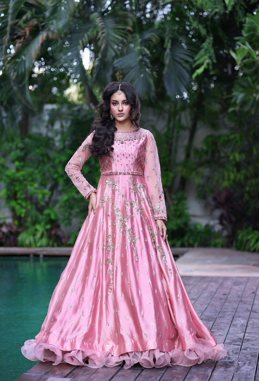 Wahaj M Khan | Nur Festive | Blush Pink & Magenta Choli Lehnga Nur Set