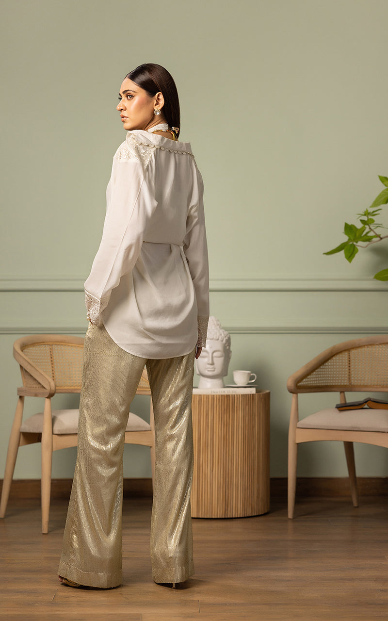 Threads and Motifs | Formal Dresses 25 | EMBROIDERED TOP WITH TUBE AND SEQUINS TROUSER