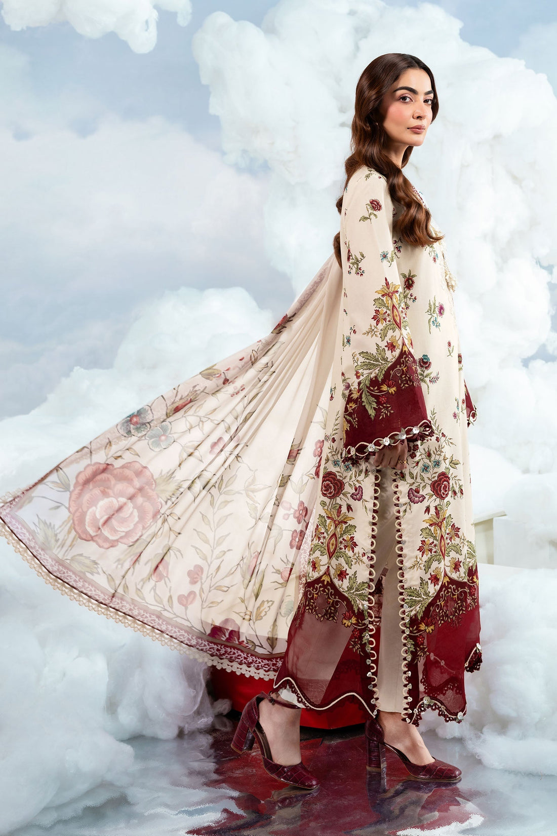 Maria B | M Basics Dreamscape Eid Lawn | MB-CUSV14-01A