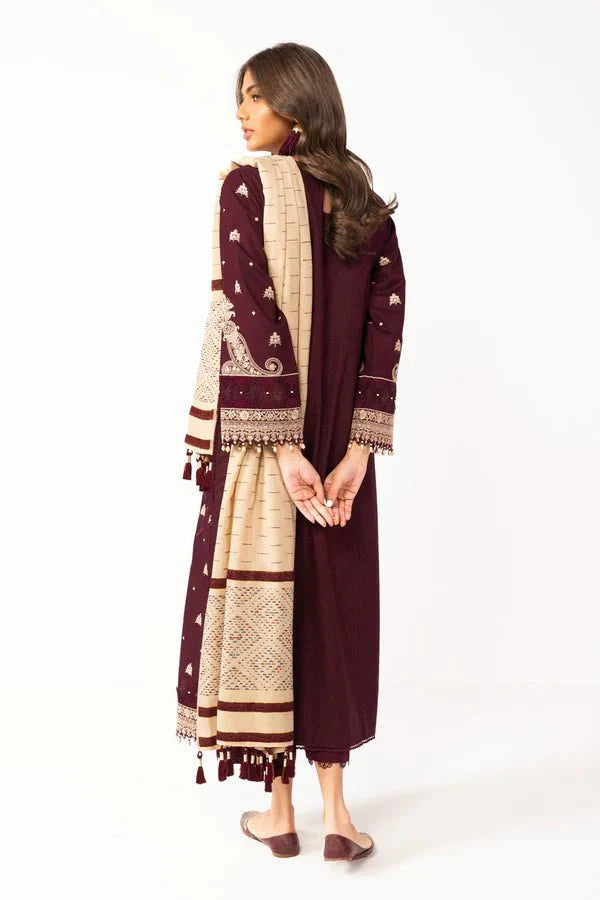 Alkaram | Shawl Collection | Maroon